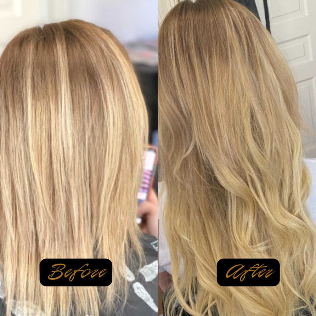 Hotheads Hair Extensions Before and After